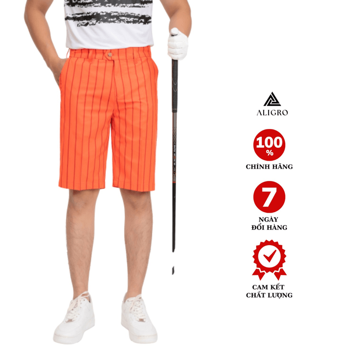 Quần Short Mogway Màu Cam Kẻ Dọc Qsmog.17