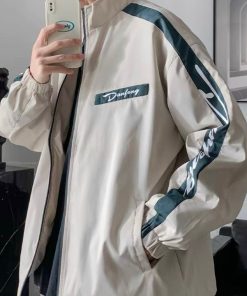 áo Khoác Dù ép 3 Lớp Nam Nữ Túi Có Khóa Kéo Thiết Kế Sọc Tay Ngực Có Túi Nhỏ -htm Fashion