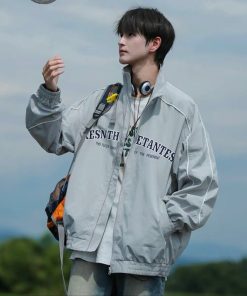 áo Khoác Dù ép 3 Lớp Nam Nữ Phối Tay Sọc In Chữ Kesnth -htm Fashion