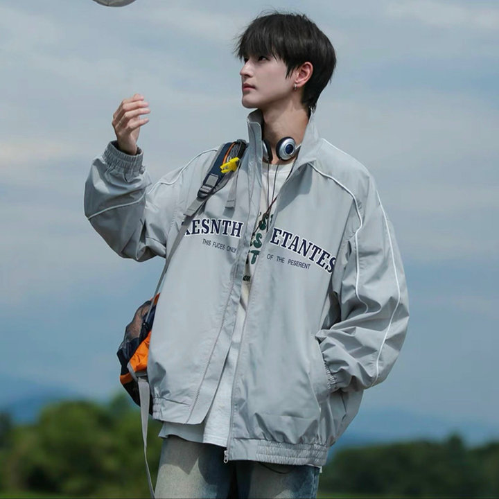 áo Khoác Dù ép 3 Lớp Nam Nữ Phối Tay Sọc In Chữ Kesnth -htm Fashion