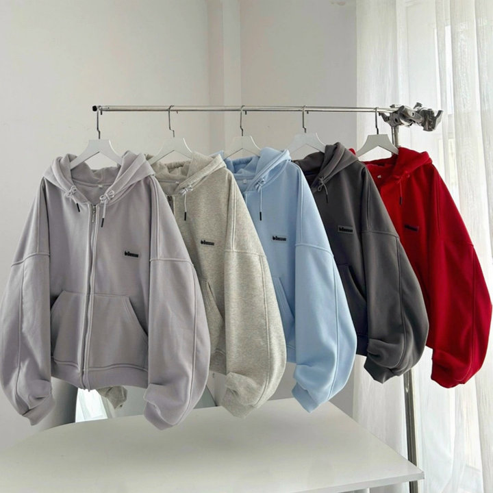 áo Khoác Hoodie Nam Nữ Có Nón Phối Khóa Kéo Thêu Chữ Dessuu -htm Fashion