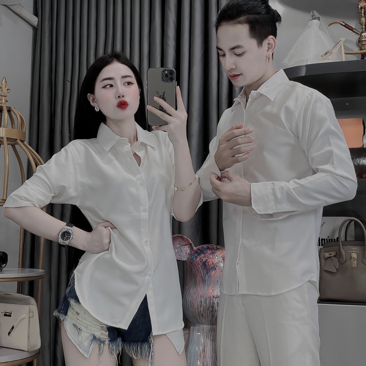 áo Sơ Mi Nam. Nữ Tay Dài Cotton Lạnh – Soo1990