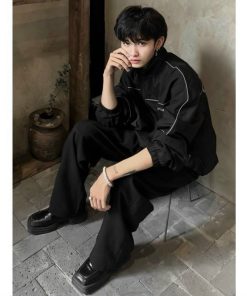 áo Khoác Gió Odin Club Cổ đứng Nam Nữ Chạy Sọc Mí Viền Phối Khóa Kéo -htm Fashion