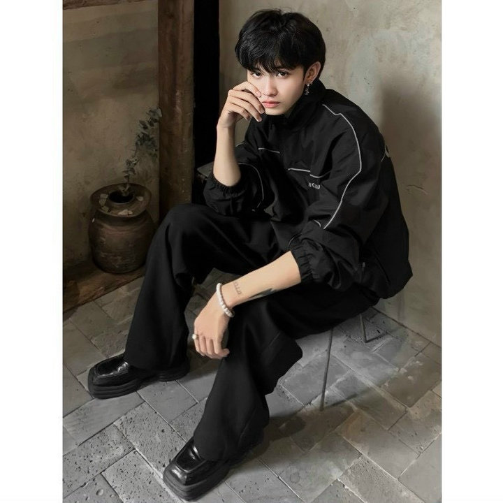 áo Khoác Gió Odin Club Cổ đứng Nam Nữ Chạy Sọc Mí Viền Phối Khóa Kéo -htm Fashion