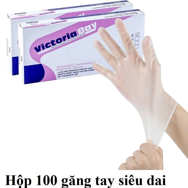 Hộp Găng Tay Victoria Bay Siêu Dai Tiện Dụng – Hộp 100 Cái -nhà Quân Store