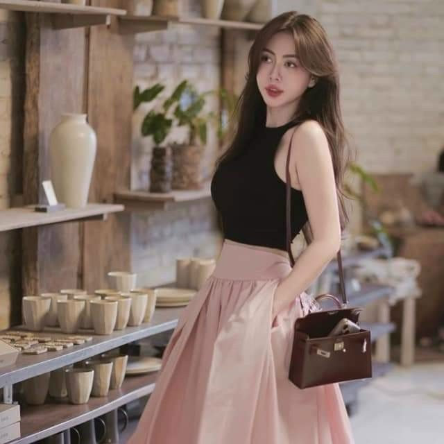 Set áo Tăm Lạnh Kèm Chân Váy Cotton Lạnh Bh8090- Nana House