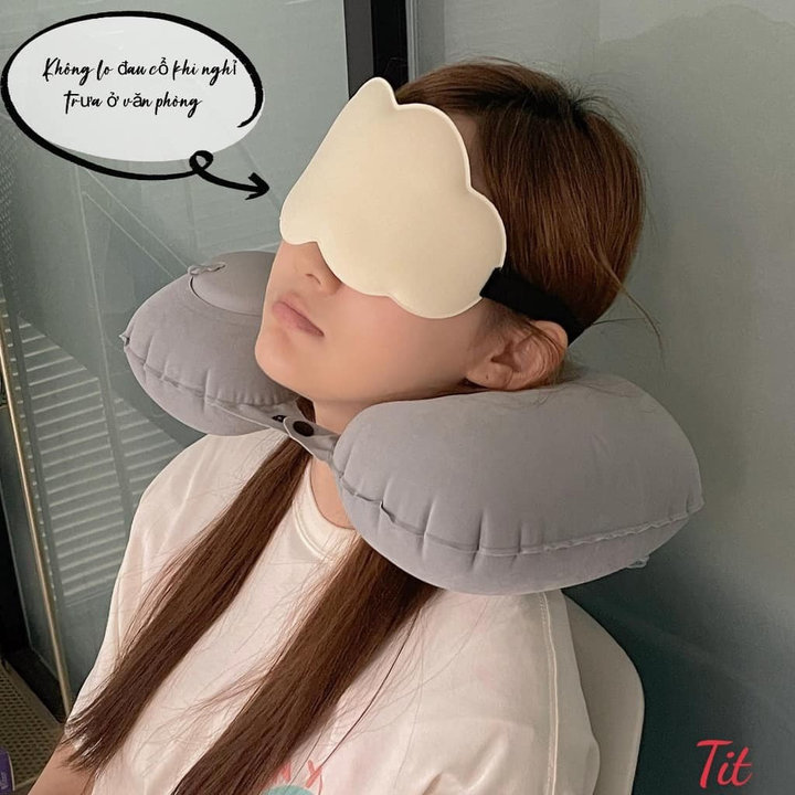 Gối Bơm Hơi Hình Chữ U Khi đi Du Lịch Tiện Dụng