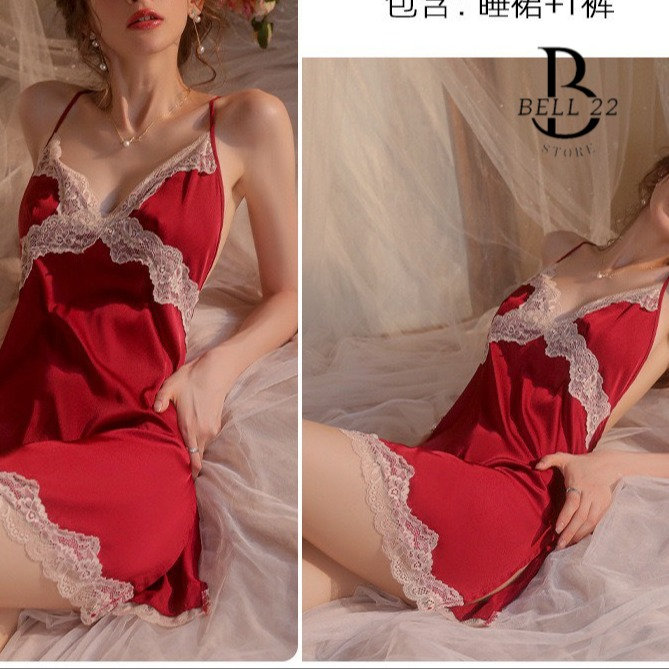 Váy Ngủ Lụa 2 Dây Có Mút Ngực Thiết Kế Hở Lưng Sexy Quyến Rũ B1527 – Bell22 Store