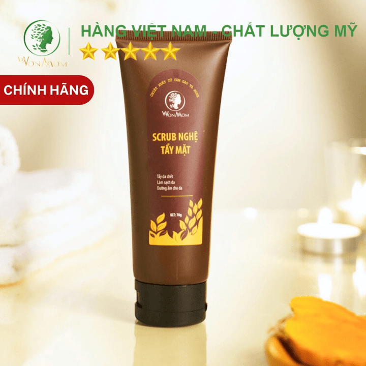 Scrub Nghệ Tẩy Mặt Sáng Da Ngừa Mụn Wonmom 70g