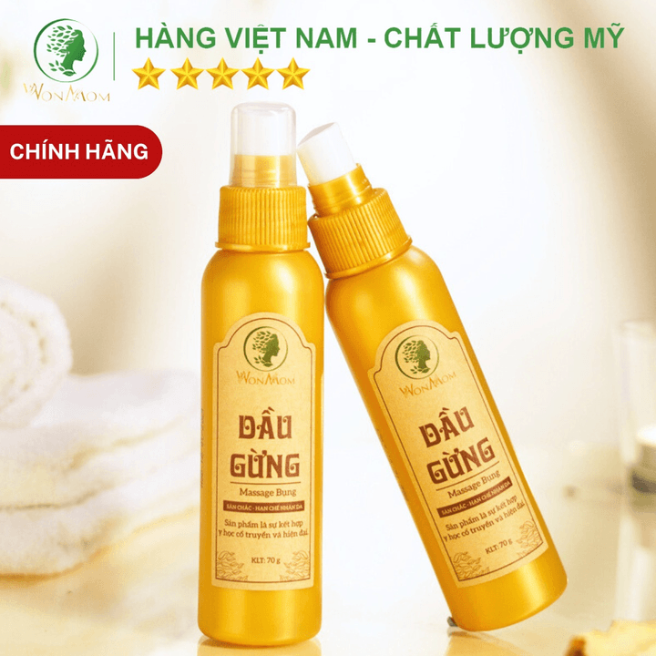 Dầu Gừng Tan Mỡ Bụng Sau Sinh Wonmom 70g