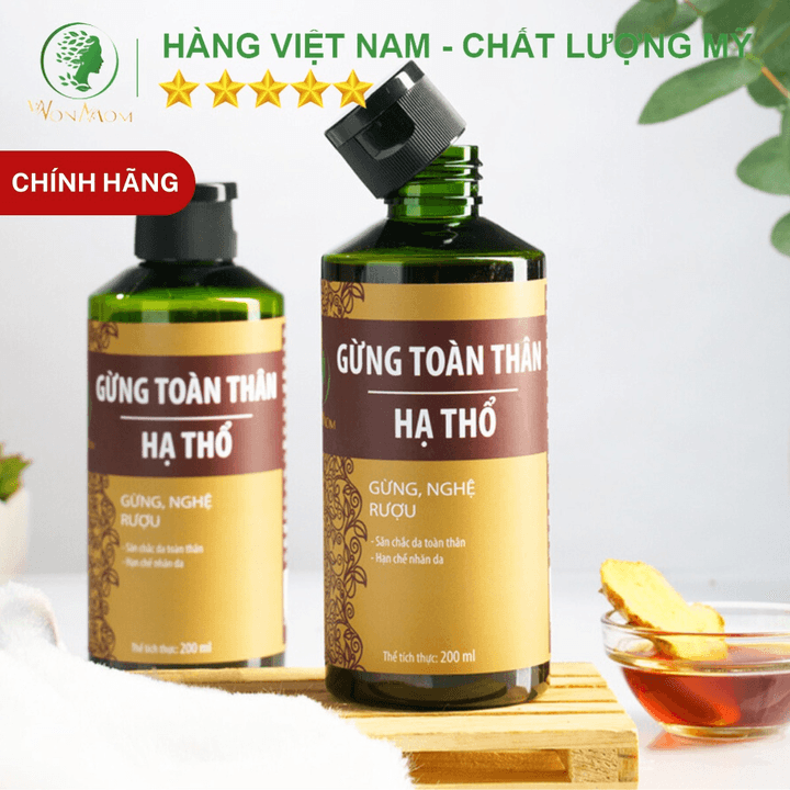 Gừng Hạ Thổ Toàn Thân Giữ ấm, Giảm đau Nhức Wonmom 200ml