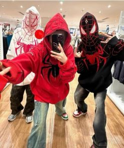 áo Khoác Người Nhện Nam Nữ Phối Khóa Kéo Full Nón -htm Fashion