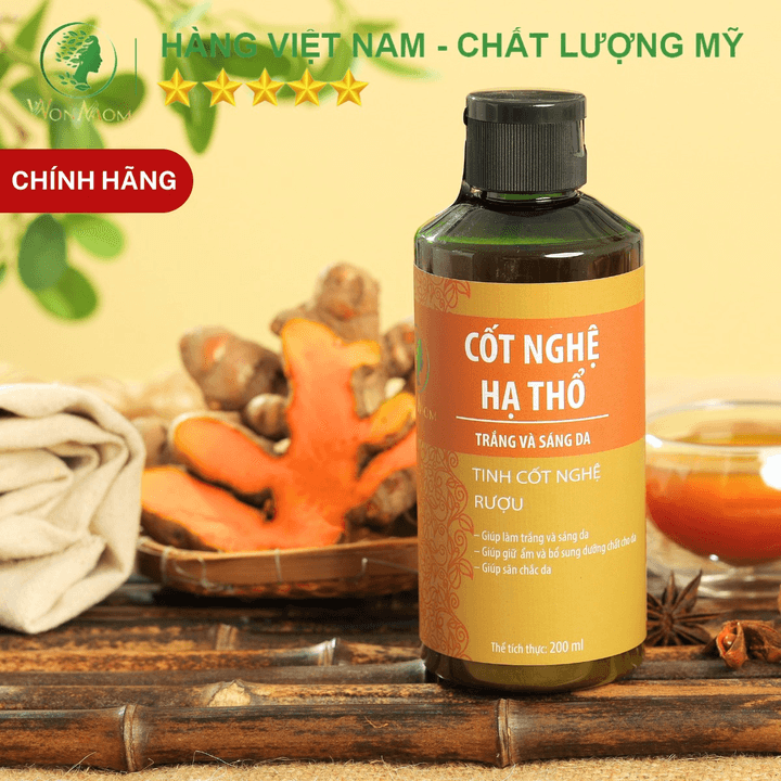 Cốt Nghệ Hạ Thổ Trắng Body, Sạch Thâm Rạn Sau Sinh Wonmom 200ml