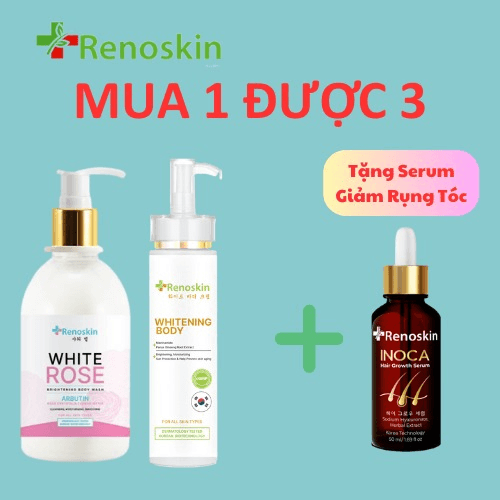 Combo Tắm Trắng Tặng Serum Giảm Rụng Tóc Inoca