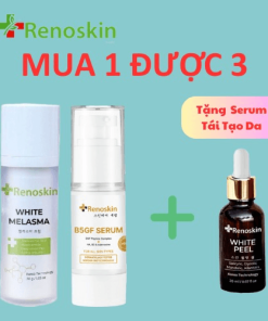 Combo Trị Nám Ban Ngày Tặng Serum Tái Tạo Da White Peel Renoskin