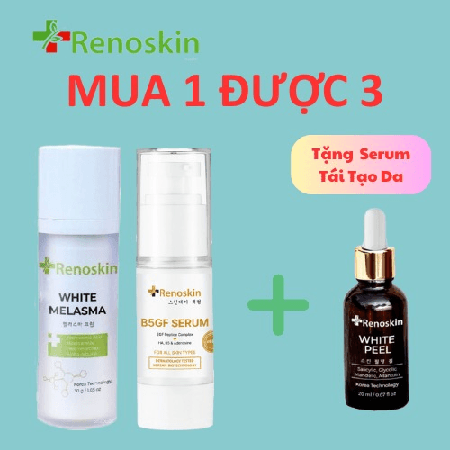 Combo Trị Nám Ban Ngày Tặng Serum Tái Tạo Da White Peel Renoskin