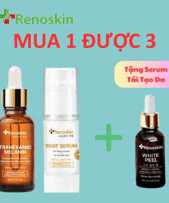 Combo Trị Nám Ban đêm Tặng Serum Tái Tạo Da White Peel Renoskin