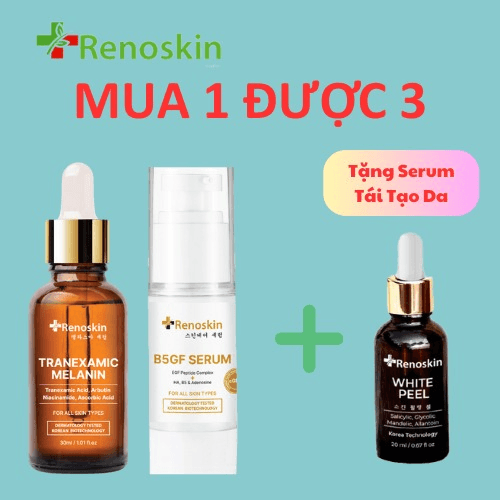 Combo Trị Nám Ban đêm Tặng Serum Tái Tạo Da White Peel Renoskin