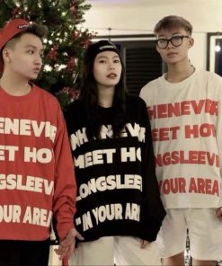 áo Thun Sweater Nam Nữ Unisex Nỉ In Nổi Whenever- Ausa House