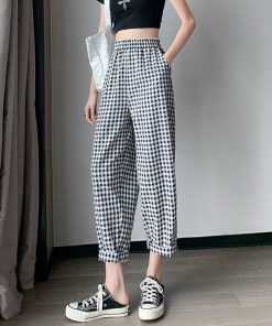 Quần Nữ Dài Caro Lưng Thun – Ausa House