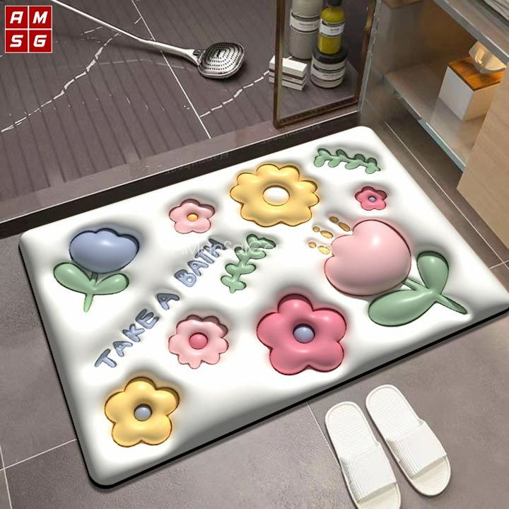 Thảm 3d Lau Chân Thấm Hút Nước Tiện ích