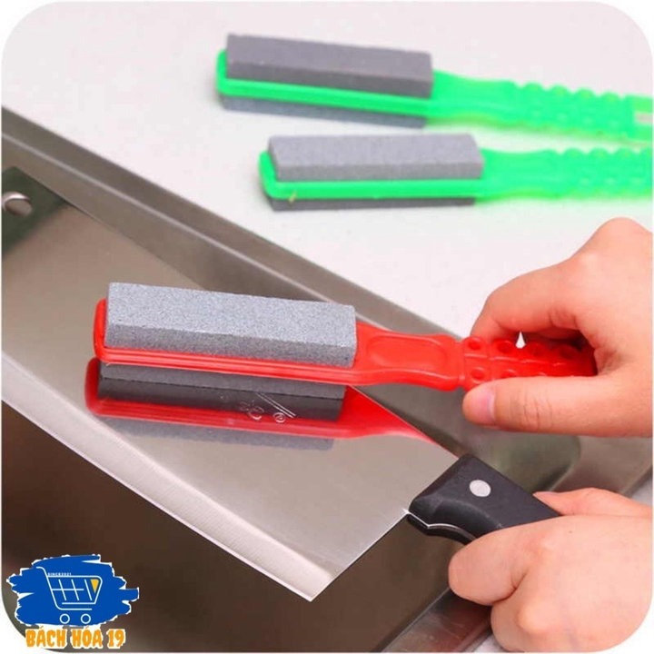 đá Mài Dao Có Cán Cầm Tay Nhựa 2 Mặt