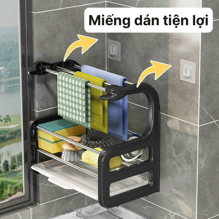 Kệ để đồ Phòng Bếp, Nhà Tắm Có Khay Hứng Nước Tiện Dụng