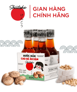 [lốc 4 Chai] Nước Mắm Shiitake Cho Bé ăn Dặm Từ 6 Tháng Tuổi Làm Từ Nấm Ngọt Nhật Bản An Toàn Giúp Bé ăn Ngon Miệng, Kích Thích Vị Giác 60ml/chai – Làng Chài Xưa