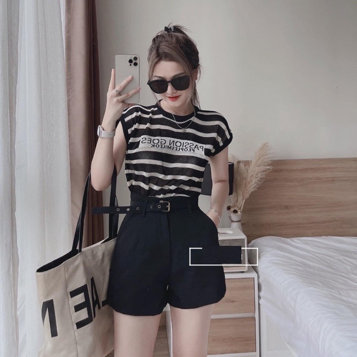 áo Croptop Sọc Ngang Thun Gân Dày Dặn – Kim