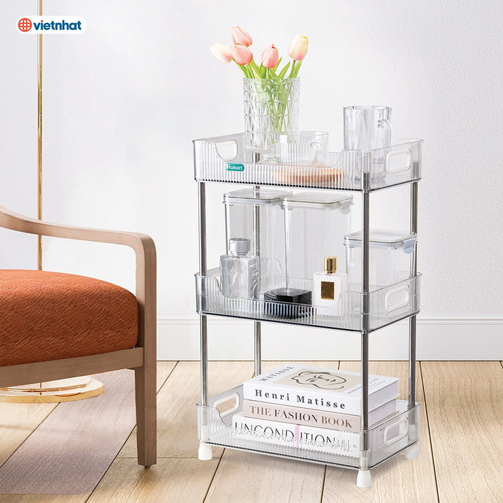 Kệ Chữ Nhật Trong Suốt 3 Tầng Tiện ích