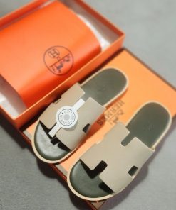 Dép Hm Like Au, Da Bò, đế Gỗ, Full Box,đế Rêu Quai Kem