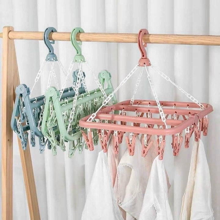 Móc Chùm Nhựa Vuông 32 Kẹp Tiện Lợi