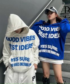 Hoodie Nỉ Dập Nổi Form Rộng Unisex In Chữ Good Vibes B1538 – Bell22 Store