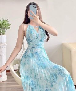 đầm Váy Nữ Xòe Dập Ly Voan Hoa Bh115t- Nana House