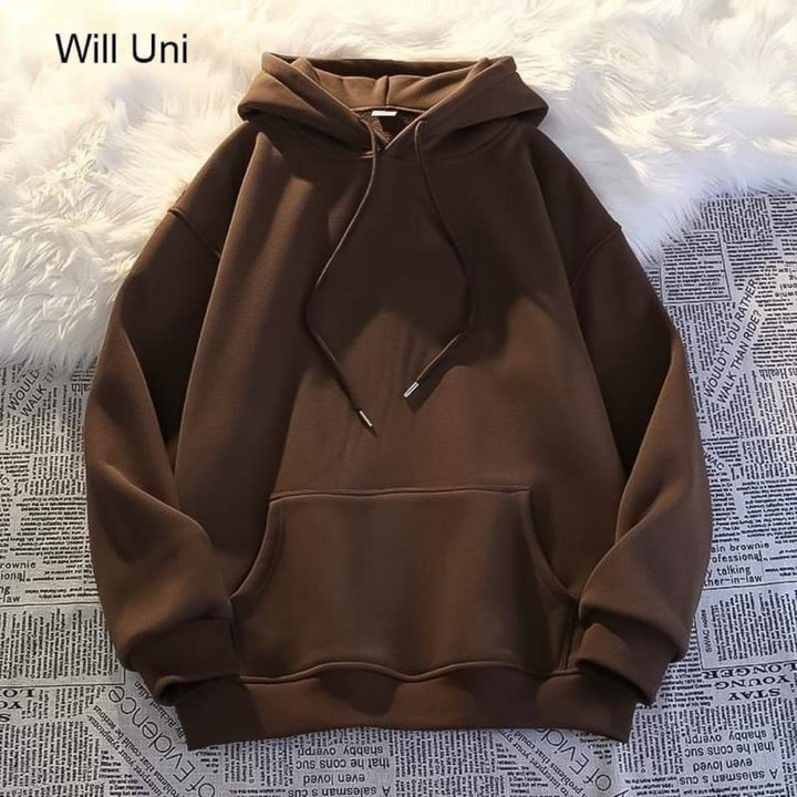 áo Hoodie Trơn Mũ 2 Lớp Form Rộng Unisex