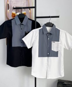 áo Sơ Mi Tay Ngắn Cotton Mẫu Mới Phối 2 Màu – Soo1990