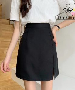 Chân Váy Chữ A Chân Váy Công Sở Lưng Cao Xẻ Tà ( Kèm Quần Trong ) Mv48 – Min Corner