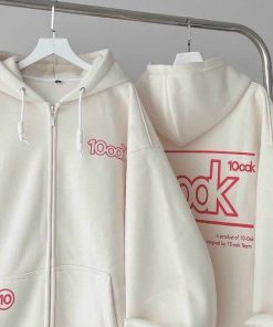 áo Khoác Hoodie Nam Nữ Phối Khóa Kéo Họa Tiết 100ok Chất Nỉ Mịn Dày Chống Nắng Tốt -htm Fashion