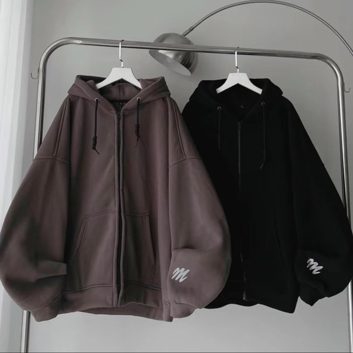 áo Hoodie Nỉ Tay Phồng Thêu Fear Phản Quang Dây Kéo Chống Nắng Cực Tốt Nón Rộng Rãi Mặc Thoáng Mát Cao Cấp – Tp786
