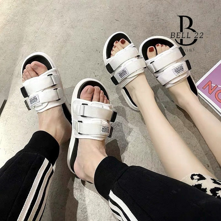 Dép Quai Ngang Nam Nữ Unisex 2 Quai Dán Phong Cách Ullzang Hàn Quốc B1596 – Bell22 Store