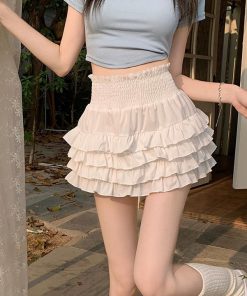Chân Váy Tầng Xòe Lụa Hàn Lưng Thun – Lê Phương Boutique