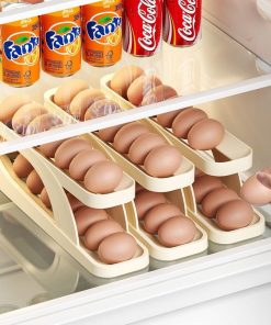 Khay đựng Trứng Lăn Tự động để Tủ Lạnh Thông Minh Tiện Lợi Tiết Kiệm Không Gian – Su