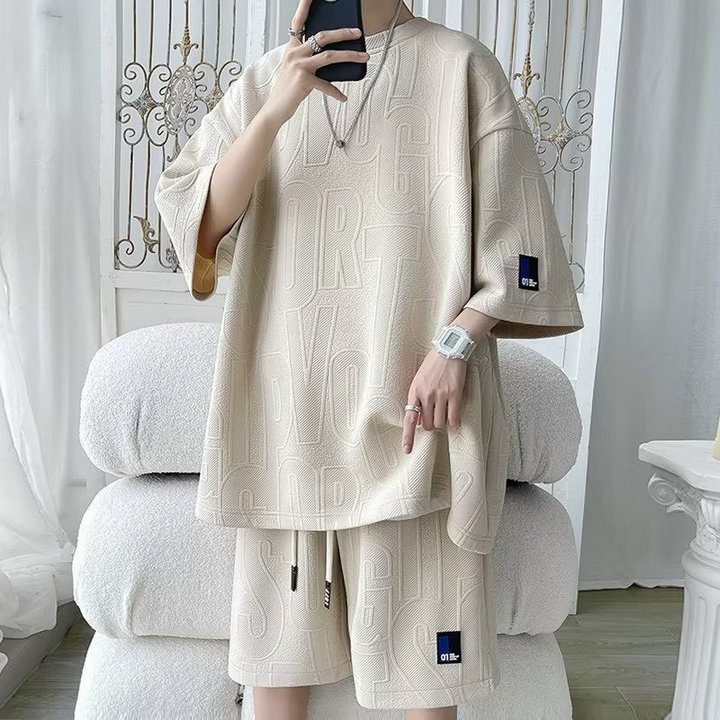 Bộ Thể Thao Nam Chất Liệu Vải Umi Dáng Suôn Dập Vân Nổi Thấm Hút Mồ Hôi – Men’s Style