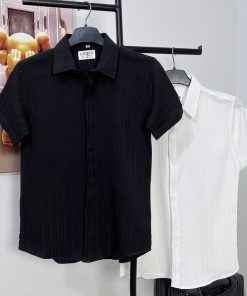áo Sơ Mi Vải Xốp Gân Tay Ngắn Nam, Nữ Mẫu Mới – Soo1990