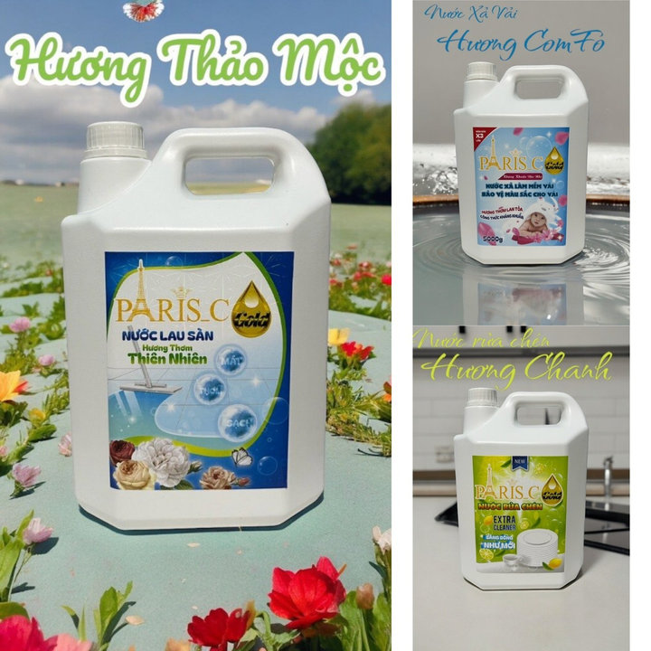 Nước Rửa Chén Hương Chanh/lau Sàn Thảo Mộc/xả Vải Paris Can 5l – Gdn