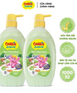 Combo 2 Sữa Tắm Gội Cho Bé Carrie Junior Chiết Xuất Yoghurt Hương Dưa Lưới 700g + Chai 280g (mùi Ngẫu Nhiên)