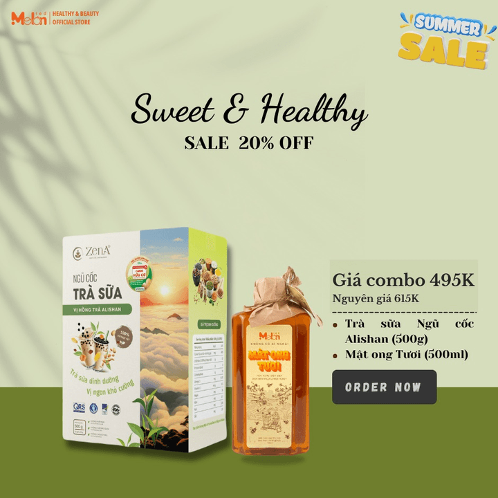 Combo_ngũ Cốc Trà Sữa Alishan 500g & Mật Ong Tươi 500ml_redmelon