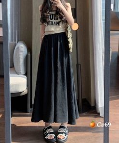 Chân Váy Dài Basic Xốp Nhăn – Lê Phương Boutique
