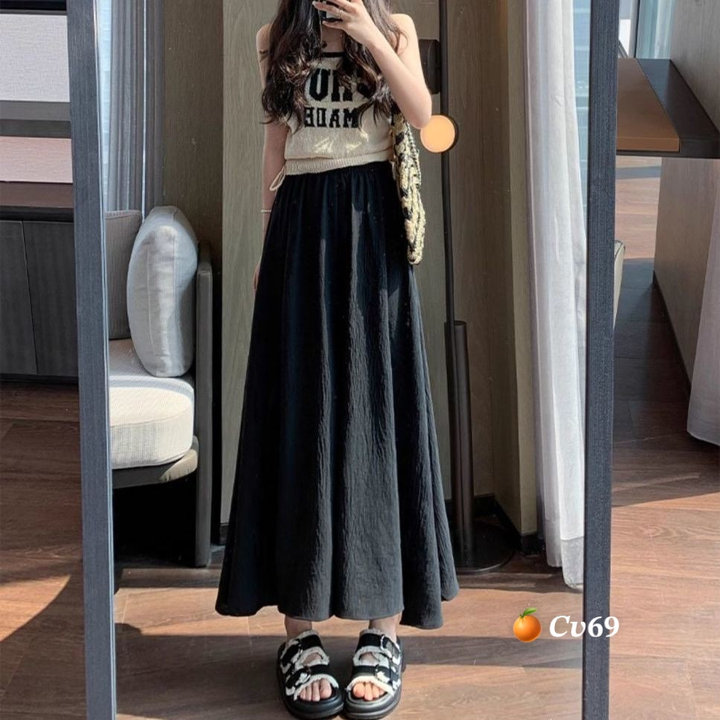 Chân Váy Dài Basic Xốp Nhăn – Lê Phương Boutique