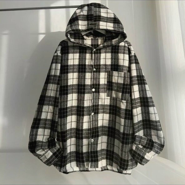 áo Sơ Mi Flannel Nq30 Nỉ Dạ Có Nón Và Không Nón Tay Dài Form Rộng Nam Nữ Unisex-sht157-minh Hà House